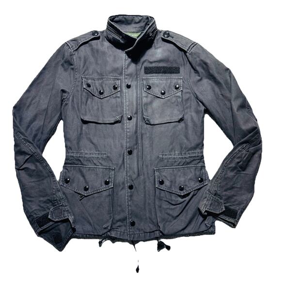 FOB Factory Navy Military Style Jacket Heavyweight Zip Made ini Japan S - Picture 1 of 12